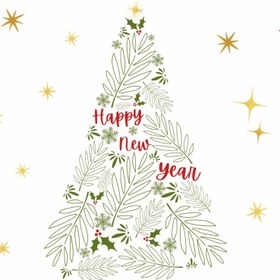 Resim Konsept Tebrik Kartı- Happy New Year Ağaç 