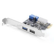 Resim Dark 2 x USB 3.0 Port + 19 pin Portlu PCI Express x1 Kart (DK-AC-U3P21) 