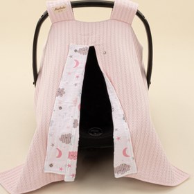 Resim Puset Örtüsü - Çift Taraflı - Şeker Pembe Örgü - Pembe Bulut 