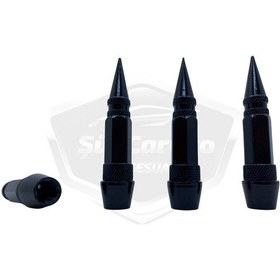 Resim ŞüsCarOto Sivri Sibop Kapağı Mermi Sibop Kapağı Araba Motosiklet Bisiklet Metal 4 lü Set Siyah (00) 