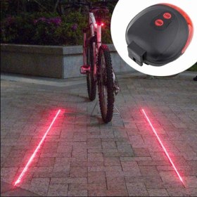 Resim Çok Fonksiyonlu Pilli Bisiklet LED Lazer Işığı Arka Stop Lambası 