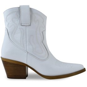 Resim Kadın Günlük Beyaz Renk Hakiki Deri Western Bot 001 