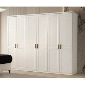 Resim Aylan Mdf Membranlı 6 Kapaklı Gardırop Dolap Beyaz 