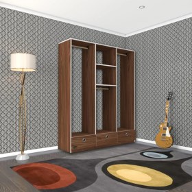 Resim Kenzlife giysi dolabı 3 bölmeli 3 çekmeceli hamit150 cvz dolap kapaksız 