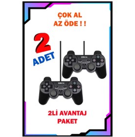 Resim Zeiron GP3 USB Joystick Bilgisayar | Windows 7-10-11 PC, Laptop, PS3, PS4 Dual Gamepad Oyuncu Kolu Takımı 