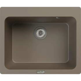 Resim POLEX Cristalüx Granit Evye P-N60 Toprak Tezgah Altı Ve Tezgah Üstü Kare Mutfak Evyesi 61,5x51,8cm 