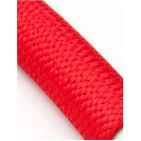 Resim E27 Duy, Kumaş Örgü Kablolu, Arapuar Anahtarlı Fiş 2x0,50 Kırmızı 2 Metre 