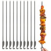 Resim Dianziye 32cm Geniş Uçlu 10 Adet Titanyum Şiş - Yemekleriniz İçin Mükemmel Tutuş Çok Renkli 