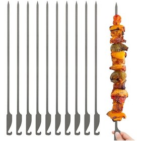 Resim Dianziye 32cm Geniş Uçlu 10 Adet Titanyum Şiş - Yemekleriniz İçin Mükemmel Tutuş Çok Renkli 