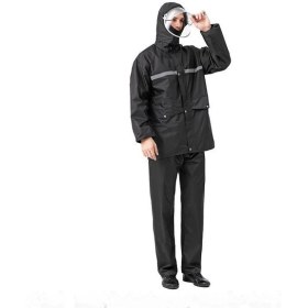 Resim Douler Su Geçirmez ve Rüzgar Geçirmez Motosiklet Sürme Yağmurluk Seti (Yurt Dışından) 