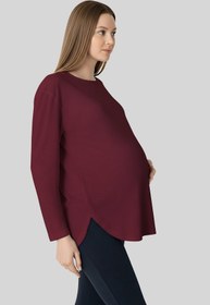 Resim Yumuşak dokulu TENCEL™ uzun kollu hamile tişört - SİYAH / M 