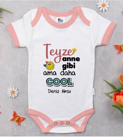 Resim Bitmeyenkartus Bk Kids Kişiye Özel Pembe Bebek Body Zıbın - Model 52 Çok Renkli 