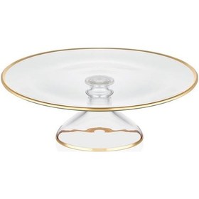 Resim Decorium Cam Ayaklı 28 Cm Servis Tabağı Dalia Altın M06461-ab Diğer 