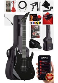 Resim Maxword Grade Black Rosewood Klavye Hh Yüksek Kaliteli Floyde Rose Elektro Gitar 