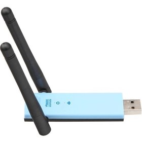 Resim Yuntech01 300mbps Wifi Sinyal Genişletici, Çift Antenli Usb Kablosuz Alıcı, 2.4ghz 802.11n/b/g Desteği, Güvenli Şifreleme, Mavi-siyah 