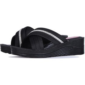 Resim Apella 426-21 Zilan Siyah Kadın 7cm Topuklu Terlik 001 