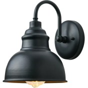 Resim Serendipitous Vintage Duvar Apliği Kaz Boynu Ahır Düz Hafif Endüstriyel Vintage Çiftlik Evi Duvar Apliği Dış Mekan Su Geçirmez (Siyah) (Yurt Dışından) 