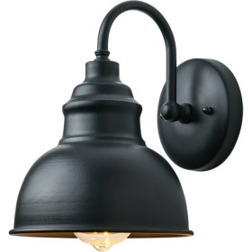 Resim Serendipitous Vintage Duvar Apliği Kaz Boynu Ahır Düz Hafif Endüstriyel Vintage Çiftlik Evi Duvar Apliği Dış Mekan Su Geçirmez (Siyah) (Yurt Dışından) 