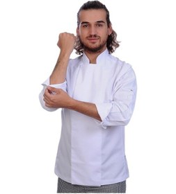 Resim Unisex Aşçı Ceket Koltuk Altı Fileli Beyaz 