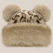 Resim 1 Adet Yeni Leopar Desenli Toplu Kulaklı Peluş Şapka, Tatlı ve Havalı Leopar Desenli Kalınlaştırılmış Sıcak Peluş Kulaklı Atmosfer Peluş Şapka, Şık ve Çok Yönlü Bere, Havuz Şapkası, Kadınlar İçin Moğol Bere 