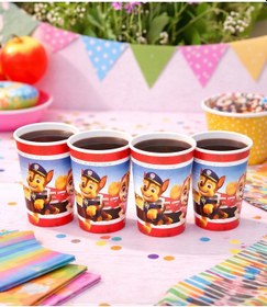 Resim Kidspartim Paw Patrol Chase Temalı Karton Bardak - Doğum Günü Parti Malzemeleri 50 Adet Diğer 