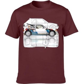 Resim Snapbuy Peugeot 205 T16 Grubu B 1984 Ralli T-shirt - Unisex Erkek/bayan Gömlekkahverengi 