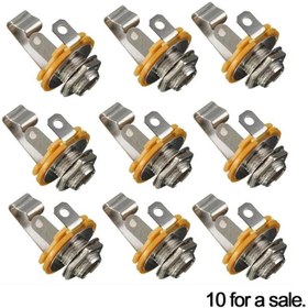 Resim 10 Adet Elektrik Gitar Giriş Jakı Tüm Elektrik Gitar ve Bas Gitarlar İçin 1/4"" (6,35 mm) Mono Jak Soket Somun ve Pul 