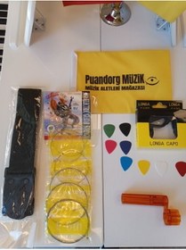 Resim Genel Markalar A-506L Elektro Gitar Teli 010-046 Light SET (+GİTAR KAPOSU+ÇEVİRİCİ+PENALAR+GİTAR ASKISI) 