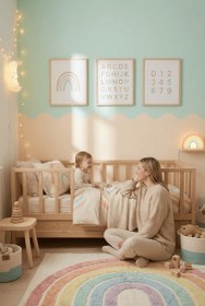 Resim Auara Gizli Yataklı Montessori Bebek ve Çocuk Karyolası - 80 X 180 