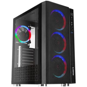 Resim Rampage Carısma Mesh 650w 80 4*12cm Rainbow Temperli Camlı Atx Mid-t Gaming Oyuncu Kasası 