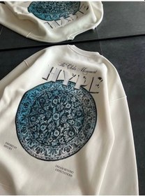 Resim Üç İplik Bisiklet Yaka Baskılı Sweatshirt - Beyaz Beyaz 