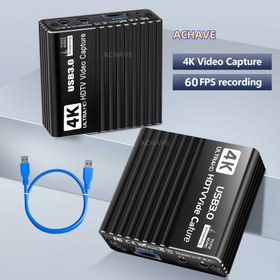 Resim ACHAVE Mikrofonlu 4K HDTV Video Yakalama Kartı, Oyun, Canlı Yayın ve Video Konferansı için 1080P 60Fps Döngüsel Çıkış - Nintendo/Switch/Ps4/Obs/Pc ile Uyumlu, Yüksek Çözünürlüklü Kayıt, Kompakt Tasarım, Dayanıklı Yapı 