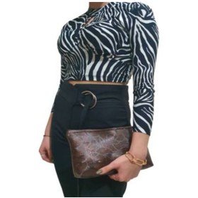 Resim Edwol Kadın Çok Amaçlı Makyaj Ve El Çantası Simli Bordo 