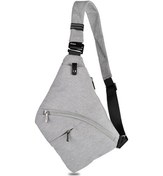Resim Teltree Erkekler İçin Moda Ve Güvenli Çapraz Göğüs Çantası - Nylon Anti Hırsızlık Omuz Çantası Gri 