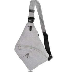 Resim Teltree Erkekler İçin Moda Ve Güvenli Çapraz Göğüs Çantası - Nylon Anti Hırsızlık Omuz Çantası Gri 
