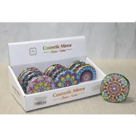 Resim Büro Ev Ofis Personel Hediyesi İçin Taşlı İnce Yuvarlak Dizayn El Aynası Çok Renkli 