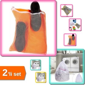 Resim Hereveoyuncak Fermuarlı Hassas Çamaşır Ayakkabı Yıkama Filesi 36X36 cm + Çamaşır Yıkama Filesi 35X45 cm - 2li Set 