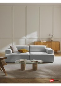 Resim Most Mollista 2 Modül Kanepe Koltuk 32 Gri Keten Kumaş Yumuşak Sü 