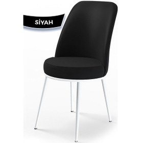 Resim Canisa Nil Serisi 70x110 Sabit Mutfak Masası Takımı Beyaz Mermer Desen Masa 4 Siyah Sandalye Masa Beyaz Mermer Desen Sandalye Siyah 