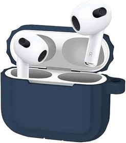 Resim BUFF LABS Airpods 3 Uyumlu Rubber Silicone Case Kancalı Yumuşak Silikon Kılıf Airpods 3 Uyumlu Kulaklık Kılıfı (Mavi) 
