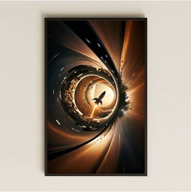 Resim Boyut Tünelinden Fırlayan Roket Temalı Pleksi Tablo - Işık Hızında Kozmik Enerji 