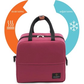 Resim 7 Lt Yemek Taşıma Çantası Sıcak ve Soğuk Termal Termos Kamp Piknik Soğutucu Buzluk Çanta (Fuşya) 