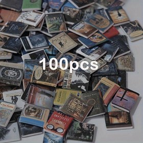 Resim 200/100 Adet Minyatür Kitap Modelleri, 1:12 Bebek Evi Aksesuarları İçin Uygun, DIY Mobilya Modeli, Mikro Simülasyon İngilizce Kitaplar - Noel, Yılbaşı ve Sevgililer Günü için Dekoratif Mini DIY Modeller 