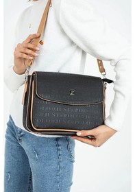 Resim Just Polo Kadın Günlük Kullanıma Uygun Büyük Boy Şık El & Omuz Çantası Shoulder Bag Siyah Taba 