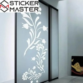 Resim Büyük Boy Dekoratif Çiçek Sticker | Dolap Kapağı ve Cam Kaplama - 66x160 Cm 
