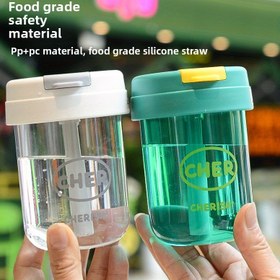 Resim Mini Seyahat Bardağı 2025 Yaz Yeni Tasarım Plastik Spor Pipetli Kupa, Hem Erkekler Hem Kadınlar İçin Uygun, Taşınabilir, Sızdırmaz, Tüm Mevsimlerde Kullanılabilir, 300ml Kapasiteli Su Şişesi 