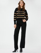 Resim Kapüşonlu Triko Kazak Relax Fit 