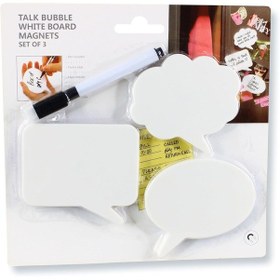 Resim 3'lü Konuşma Balonu Buzdolabı Magneti 3 Magnet Ve Yazı Kalemi 10 Cm 