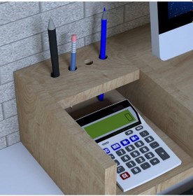 Resim Emkawood Mira Monitör Yükseltici Laptop Sehpası Safir Meşe 