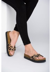 Resim Fox Shoes Leopar Kadın Terlik D777824402 